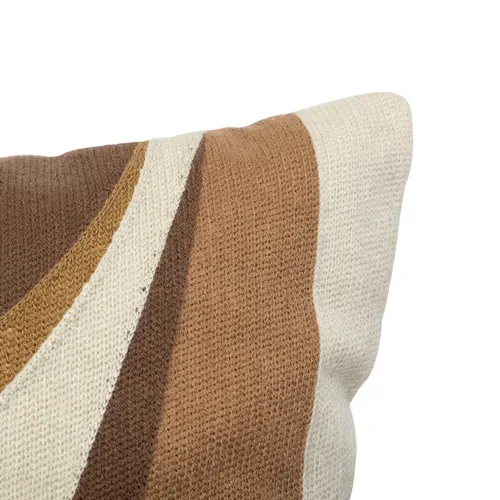 Coussin Déhoussable Brodé Design - 45x45 Cm - Marron Brun