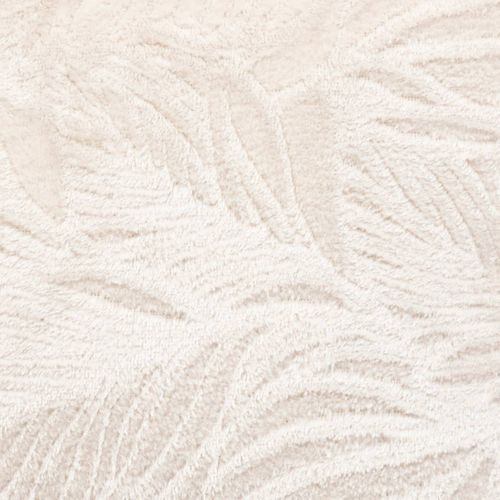 Coussin Décoratif Flanelle Beige Lin Motif En Relief 40 X 40 Cm