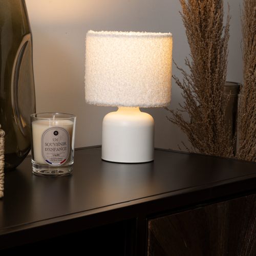 Lampe à poser H. 22 cm BONA Blanche