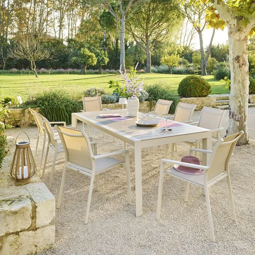 Table Fixe Carrée 8p Evasion Lin/argile