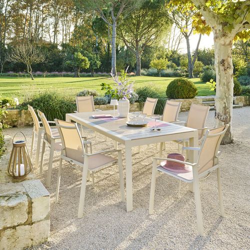 Table Fixe Carrée 8p Evasion Lin/argile