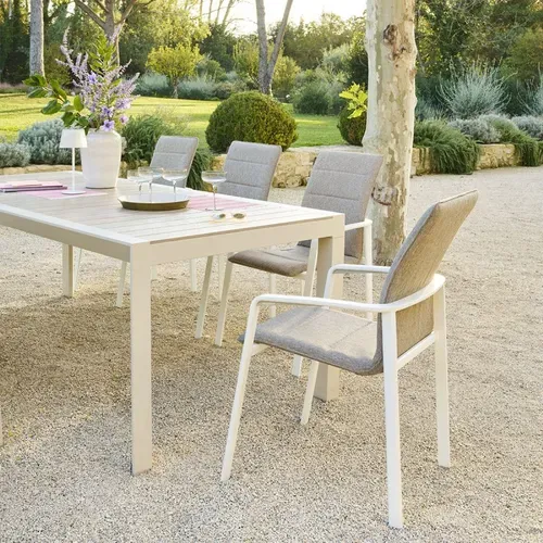 Table Fixe Carrée 8p Evasion Lin/argile