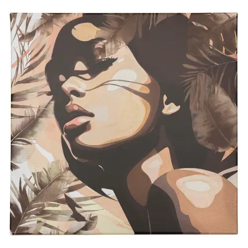 Assorti set 5 toiles 25x25 cm CYNTHIA Marron vue d'ambiance 1