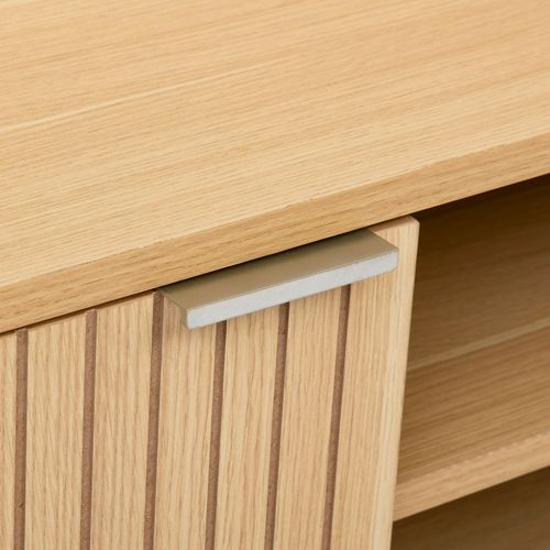 Meuble TV L.120 cm 2 portes TASSO Effet bois naturel
