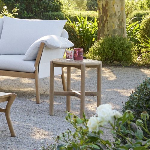 Table De Jardin D'appoint Ronde En Bois Deona - Marron