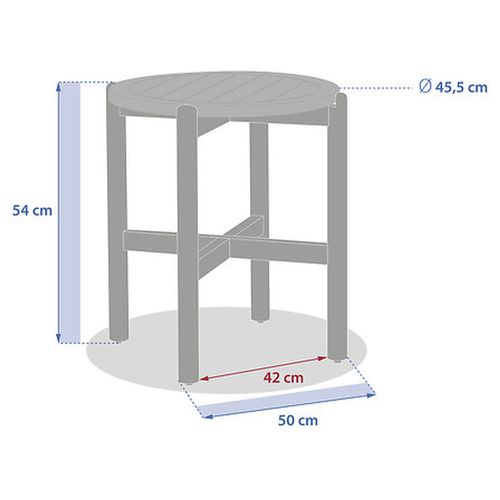 Table De Jardin D'appoint Ronde En Bois Deona - Marron