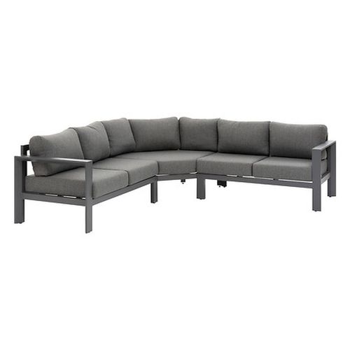 Salon De Jardin D'angle En Aluminium 5 Places Evasion - Graphite Et Honey