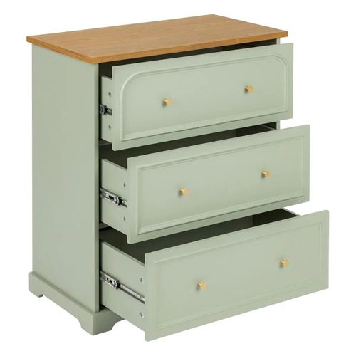Commode 3 tiroirs vert Mohea 72x39x81 Cm