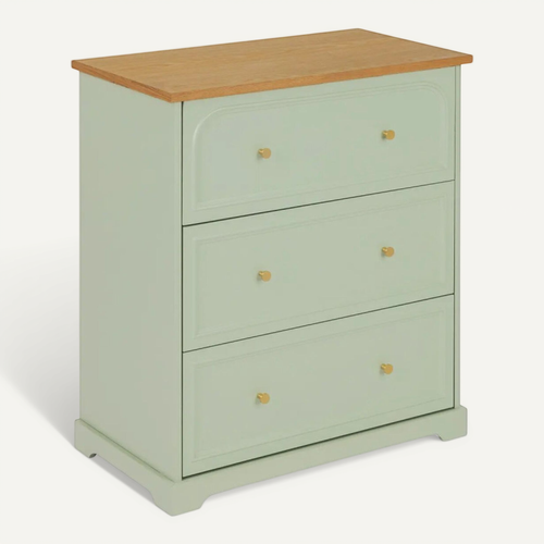 Commode 3 tiroirs vert Mohea 72x39x81 Cm
