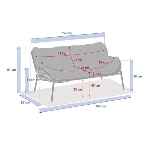 Canapé De Jardin 2 Places Meloane Taupe