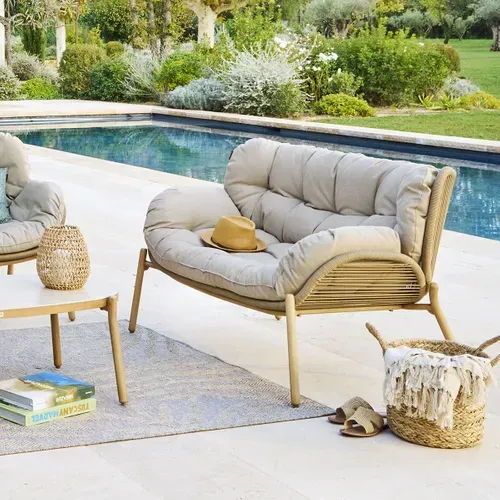 Canapé De Jardin 2 Places Meloane Taupe