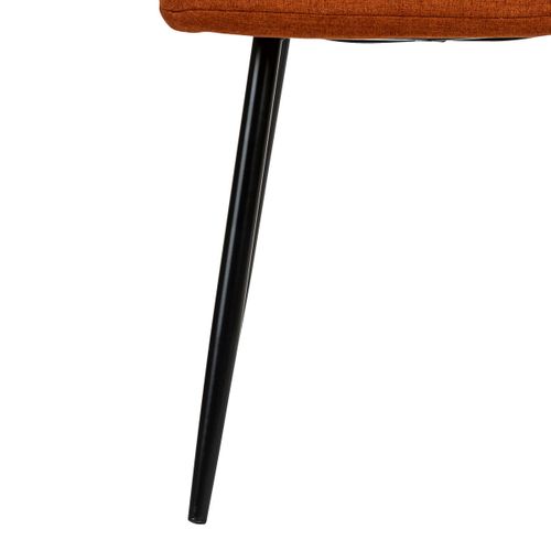 Chaise De Table Assise En Tissu Ambre Et Pieds En Métal Noir