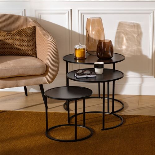 Lot De 3 Tables À Café Noan Noir Atmosphera