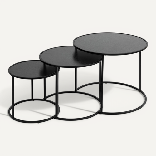 Lot De 3 Tables À Café Noan Noir Atmosphera