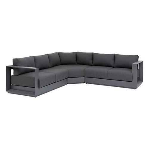 Salon De Jardin D'angle En Aluminium 5 Places Allure - Graphite