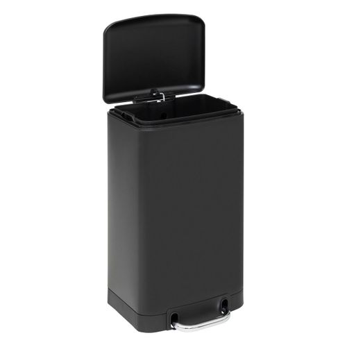 Poubelle 20 Litres  En Métal Noir Ouverture à Pédale