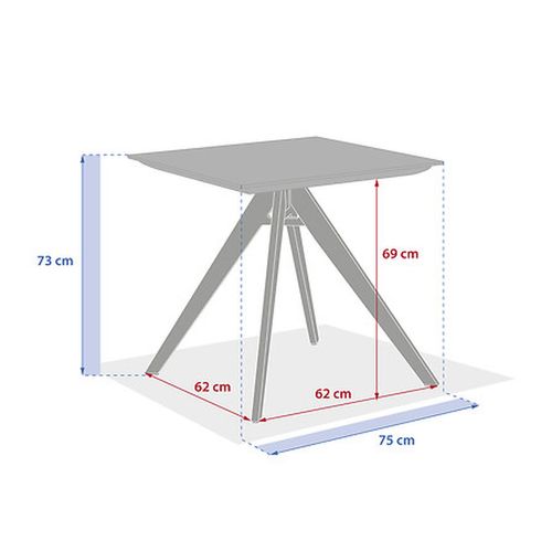 Table De Jardin Carré En Aluminium 2 Places Terzano - Vanille Et Argile
