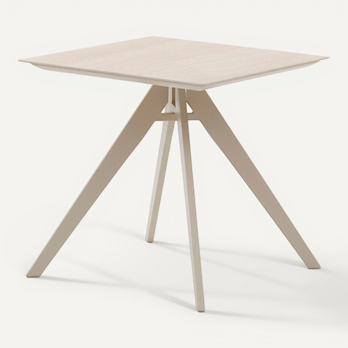Table De Jardin Carré En Aluminium 2 Places Terzano - Vanille Et Argile