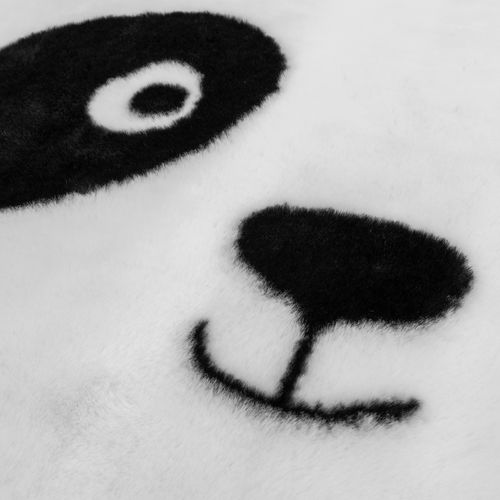 Tapis enfant Ø 100 cm PANDA Noir et blanc. vue détaillée