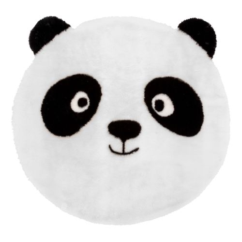 Tapis enfant Ø 100 cm PANDA Noir et blanc. vue de face