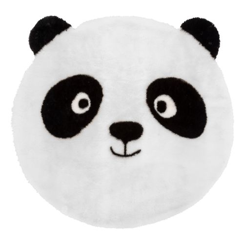 Tapis enfant Ø 100 cm PANDA Noir et blanc. vue 3/4