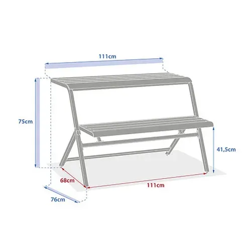 Ensemble De Balcon En Acier 2 Places Drilia - Argile