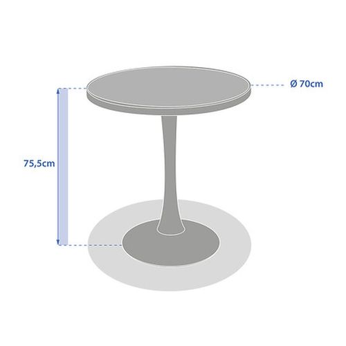 Table De Jardin Bistro Ronde En Aluminium Effet Bois 2 Places Ovialon - Lin Et Argile