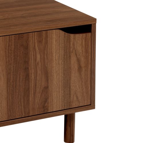 Table Basse L.108 cm 2 portes coulissantes SLIDY bois foncé