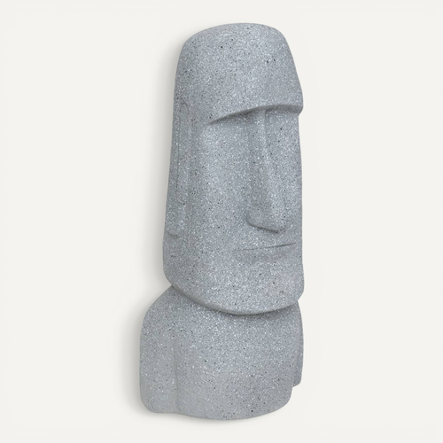 Statue Déco Extérieure Moaï H.82cm Magnésie Gris