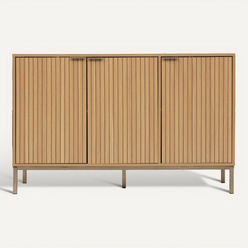 Buffet L.120 cm 3 portes TASSO Effet bois naturel vue de face