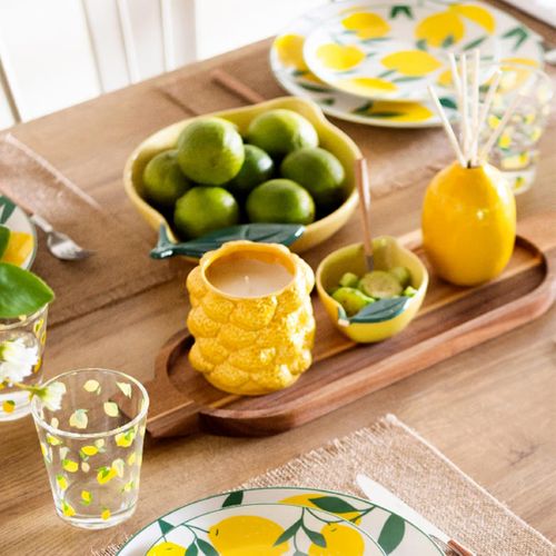 Coupelle En Céramique "citrons" 15cm Jaune