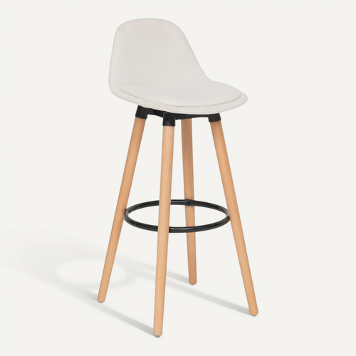 Tabouret Bar Maxon Tissu Blanc