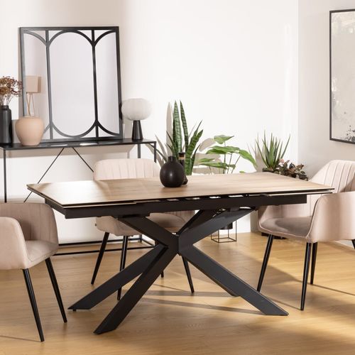 Table à Manger 160/240 X 90 Cm Extensible Boot Effet Bois Atmosphera