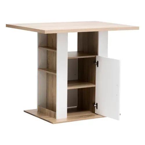 Ilot central H.90cm NAT imitation chêne et blanc