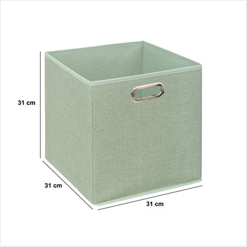Boîte De Rangement Vert Clair Chiné 31 X 31 Cm