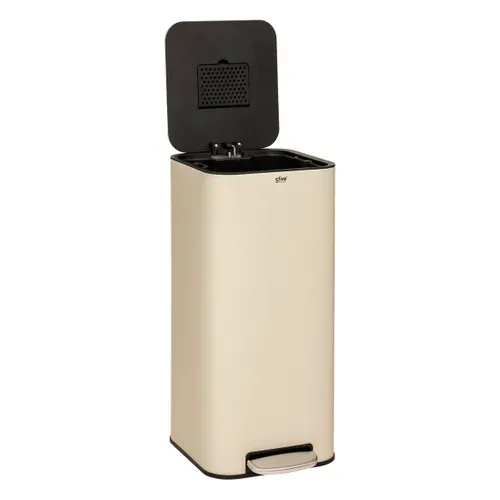 Poubelle carrée 30L DELTA Beige vue d'ambiance 1