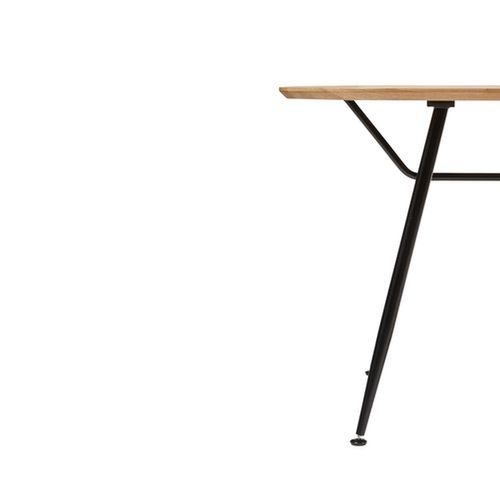 Table à Manger En Bois Et Métal 6 Personnes Roxas - Beige Et Noir