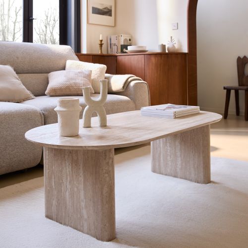 Table basse ANAYA Effet travertin