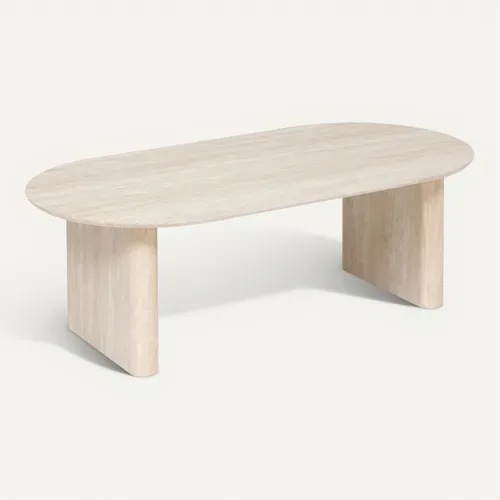 Table basse ANAYA Effet travertin vue de face