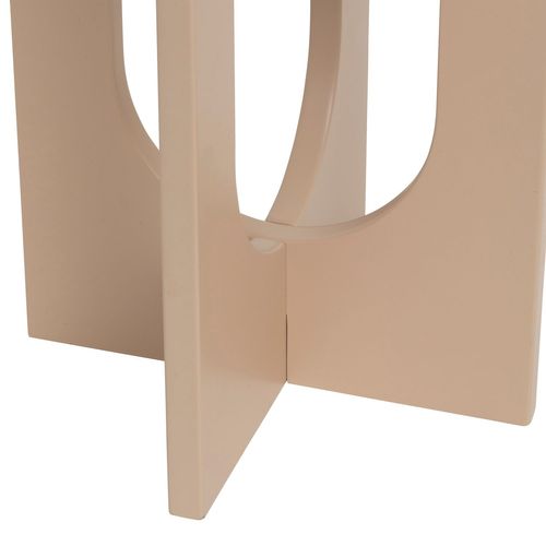 Table à Café Table D'appoint Aux Lignes Graphiques Bois Beige Noisette D 40 Cm