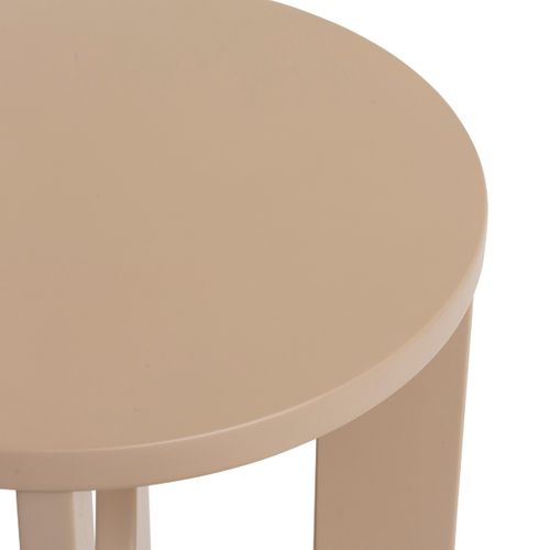 Table à Café Table D'appoint Aux Lignes Graphiques Bois Beige Noisette D 40 Cm