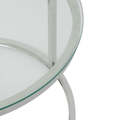Lot De 2 Tables Gigognes En Verre Trempé Et Inox