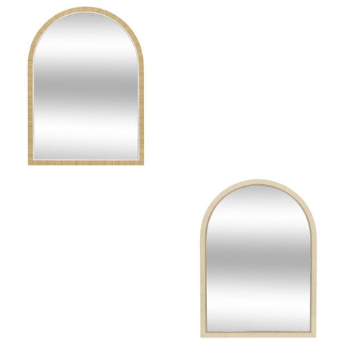 Miroir arche H75 cm THEA Marron clair / Marron foncé vue de face
