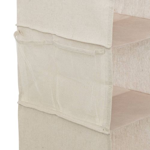 Rangement Chaussures "groomy" 6 Cases Avec Panier Beige 127x30cm