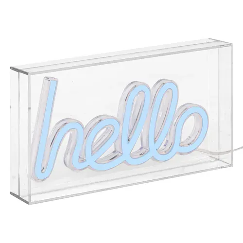 Néon à poser LED USB L. 23 cm HELLO Bleu vue 3/4
