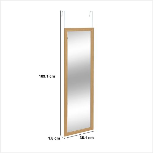 Miroir De Porte à Suspendre En Bois Tasso - Beige