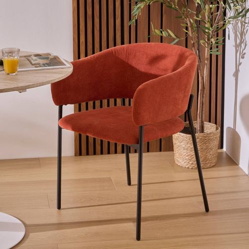 Fauteuil Repas Velours Côtelé Ambre Solea