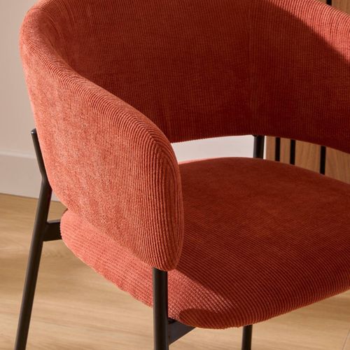 Fauteuil Repas Velours Côtelé Ambre Solea