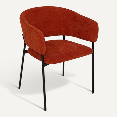 Fauteuil Repas Velours Côtelé Ambre Solea