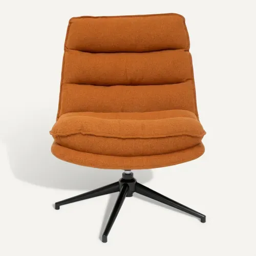 Fauteuil pivotant HARPER tissu terra cotta vue de face